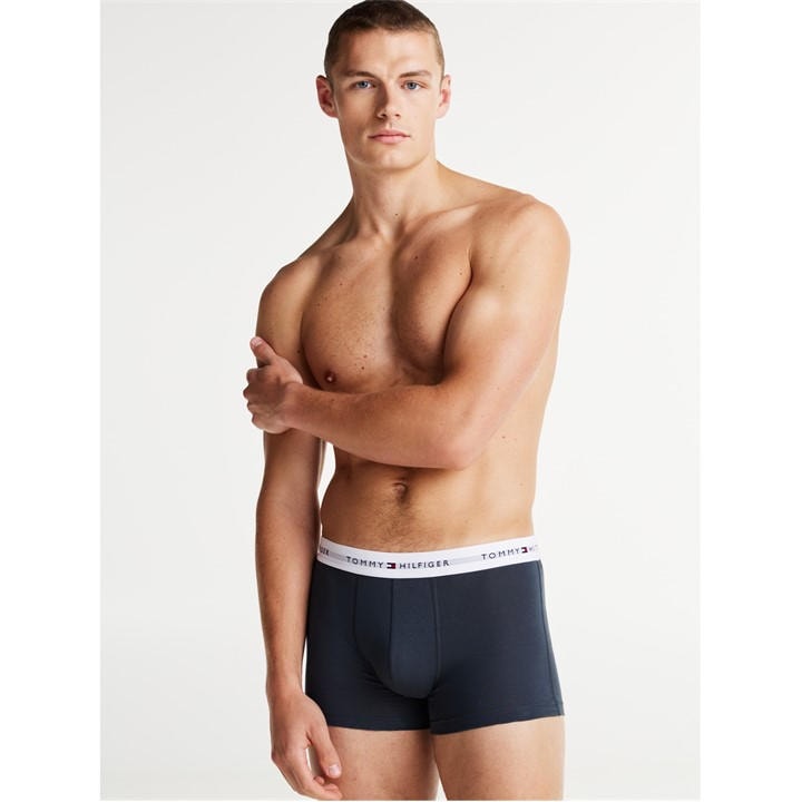 Tommy Hilfiger Men's Blue 3-Pack Logo Waistband Trunks in Size XL, Sports Direct