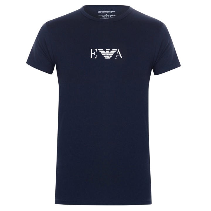 Emporio Armani Men's Blue Chest Logo T Shirt in Size L, Sports Direct