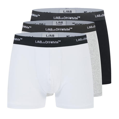 L AB OFF WHITE - Men's 3" No-Fly Cotton Boxer Brief