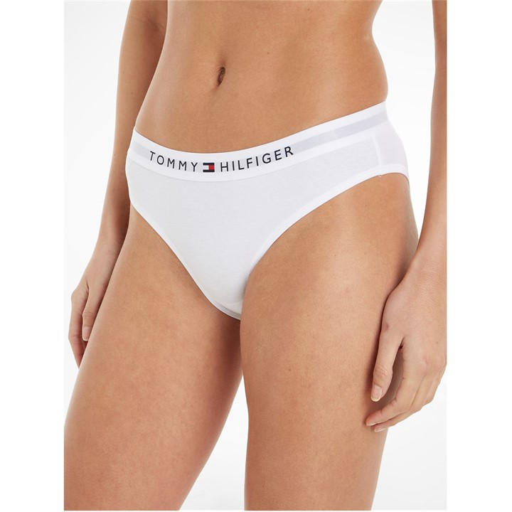 Tommy Hilfiger Women's White Logo Waist Briefs in Size 16, Sports Direct
