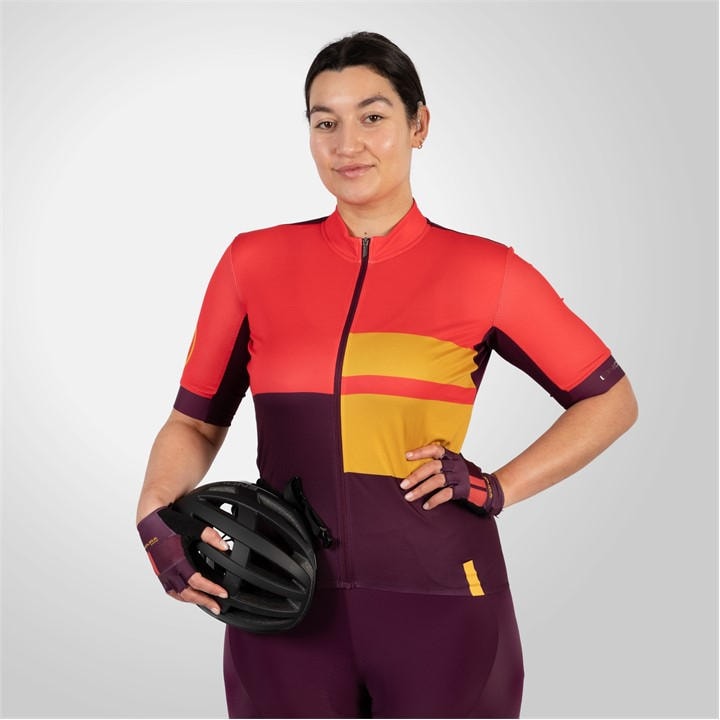 Endura Women's Red Fs260 Print Short Sleeve Jersey in Size 14, Sports Direct