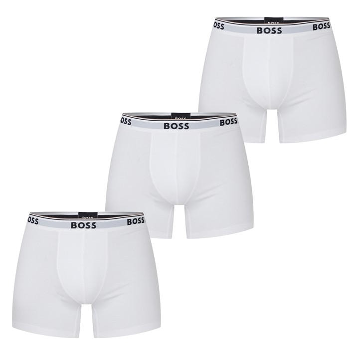 Boss Men's White Bodywear 3 Pack Boxer Briefs With Logo Detail in Size XS, Sports Direct