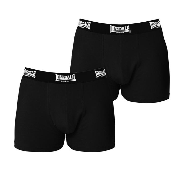 Lonsdale Men's Black Trunk Shorts 2 Pack in Size 4XL, Sports Direct