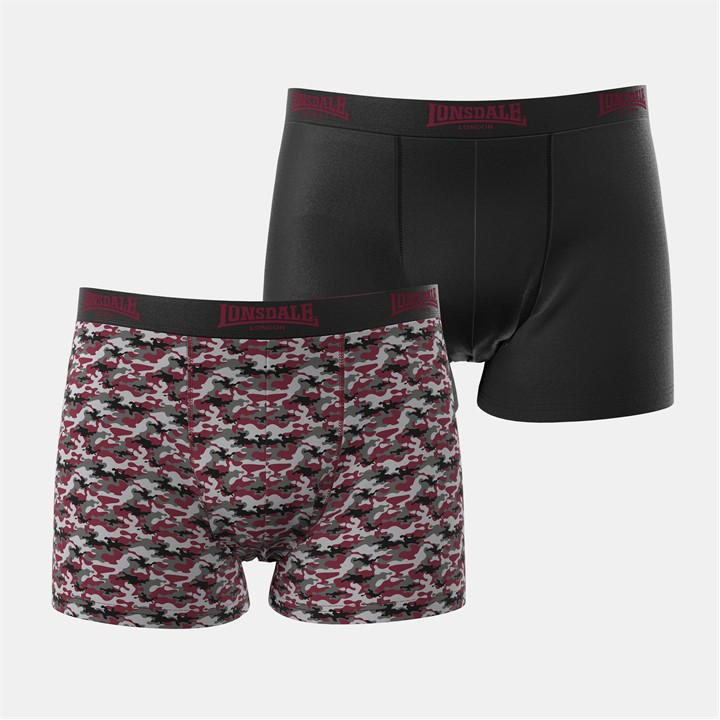 Lonsdale Men's Red Trunk Shorts 2 Pack in Size M, Sports Direct