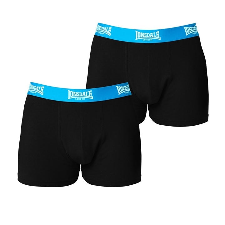 Lonsdale Men's Black Trunk Shorts 2 Pack in Size L, Sports Direct