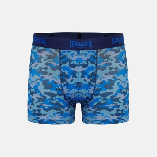 Blue / Camo - Lonsdale - Lonsdale Trunk Shorts 2 Pack Mens