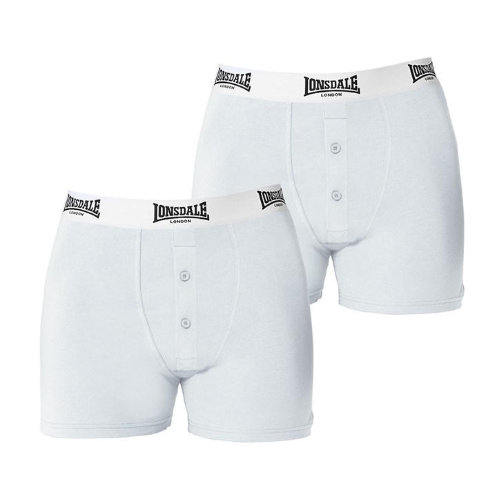 Lonsdale Men's White 2 Pack Boxer Shorts in Size 3XL, Sports Direct
