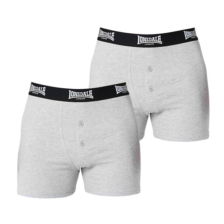Lonsdale Men's Grey 2 Pack Boxer Shorts in Size 3XL, Sports Direct