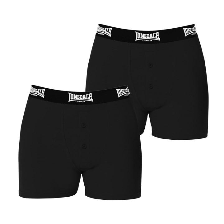 Lonsdale Men's Black 2 Pack Boxer Shorts in Size 3XL, Sports Direct