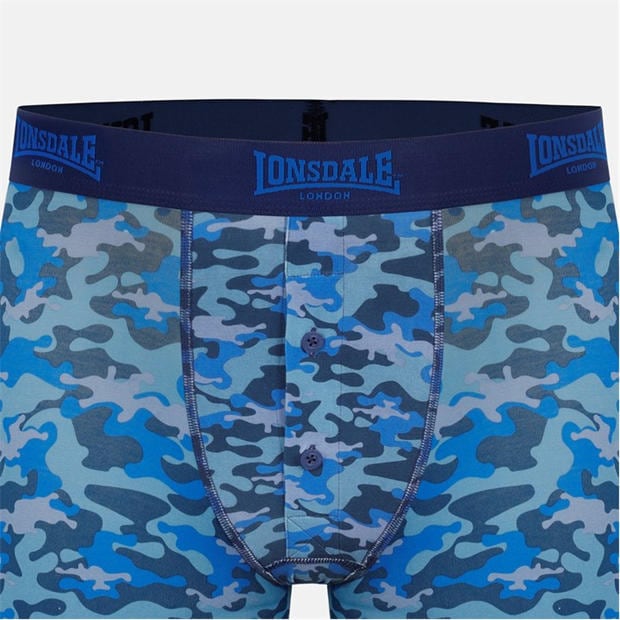 Blue / Camo - Lonsdale - 2 Pack Boxer Shorts Mens