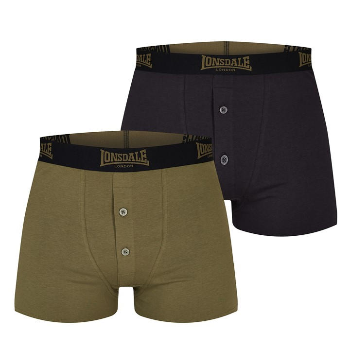Lonsdale Men's Black 2 Pack Boxer Shorts in Size XL, Sports Direct
