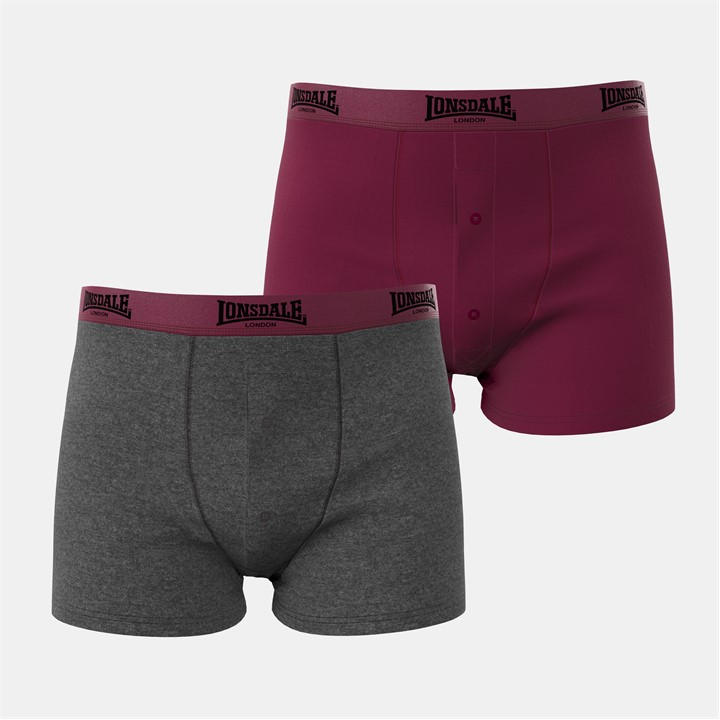 Lonsdale Men's Red 2 Pack Boxer Shorts in Size L, Sports Direct