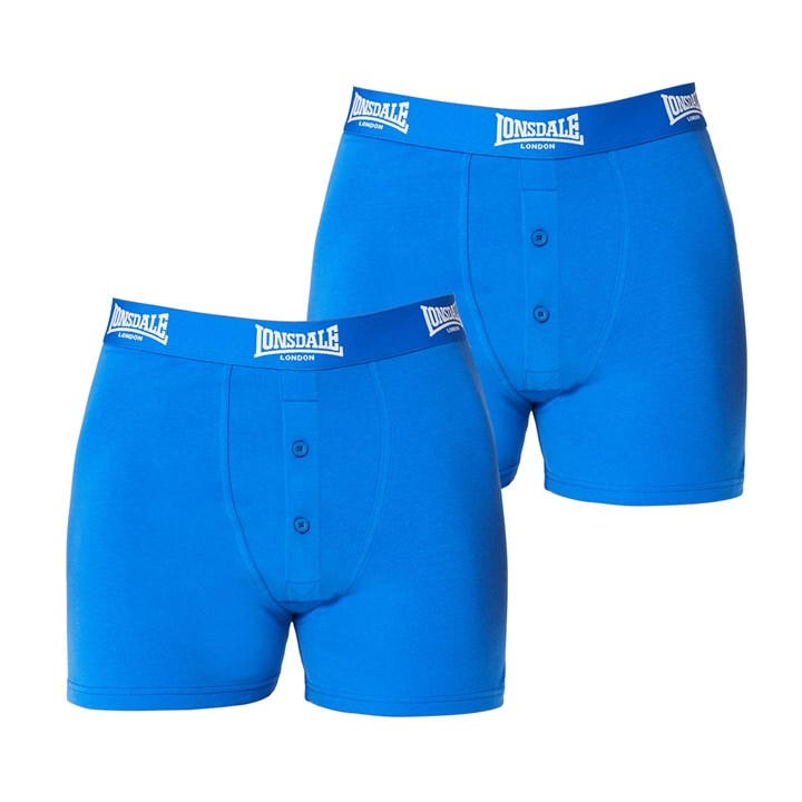 Lonsdale Men's Blue 2 Pack Boxer Shorts in Size 3XL, Sports Direct