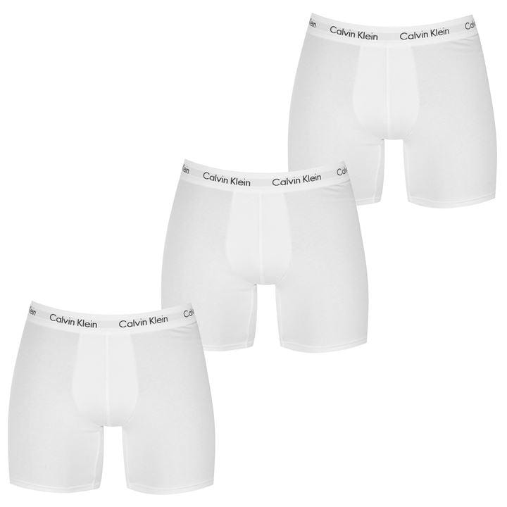 Calvin Klein Men' White Calvinklein 3 Pack Boxer Briefs in Size S, Sports Direct