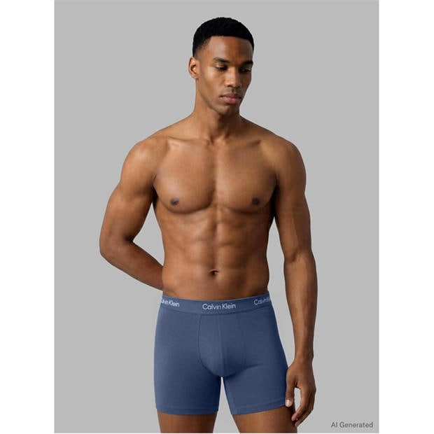 Blu/Grn/Gry - Calvin Klein - CalvinKlein 3 Pack Boxer Briefs