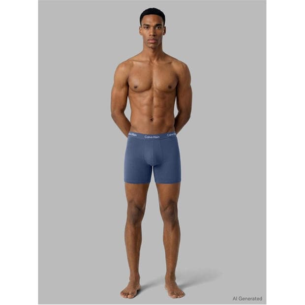 Blu/Grn/Gry - Calvin Klein - CalvinKlein 3 Pack Boxer Briefs