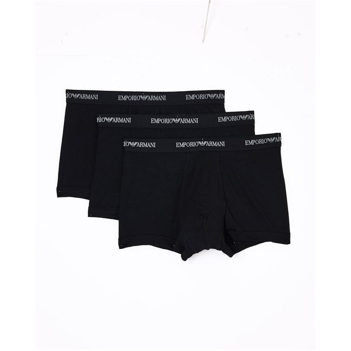 Emporio Armani Men's Black Core Logo Boxers 3-Pack in Size 2XL, Sports Direct