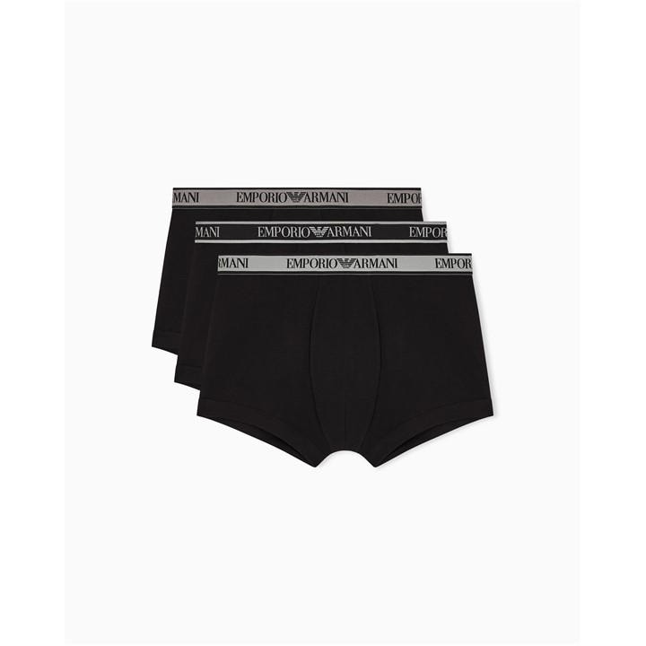 Emporio Armani Men's Black Core Logo Boxers 3-Pack in Size L, Sports Direct