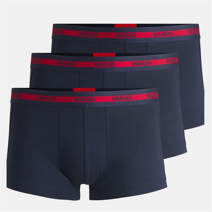 Hugo Men' Blue Original 3 Pack Boxers in Size S, Sports Direct
