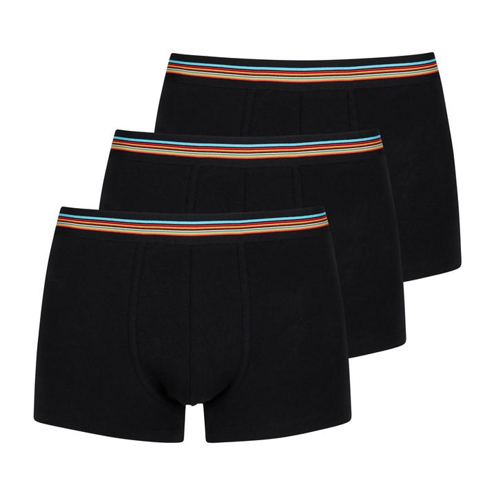 Paul Smith Men's Black 3-Pack Signature Stripe Waistband Boxer Briefs in Size M, Sports Direct