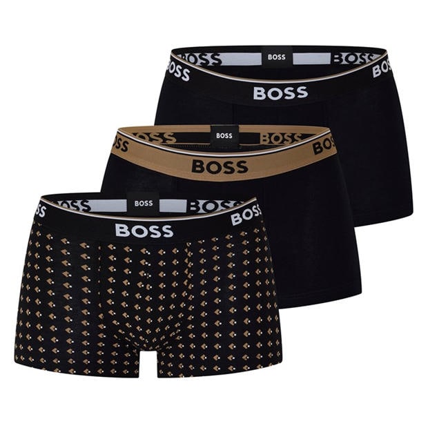 Medium Beige - Boss - Mens BOSS Bodywear 3-Pack Boxer Shorts with Logo Detail