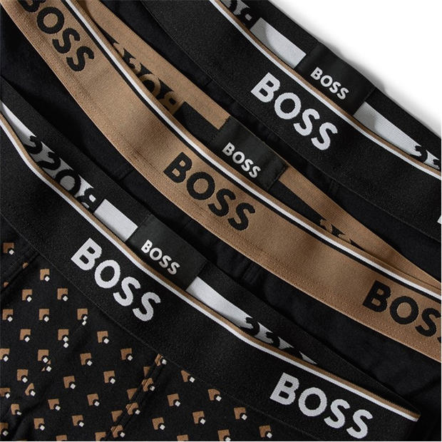 Medium Beige - Boss - Mens BOSS Bodywear 3-Pack Boxer Shorts with Logo Detail
