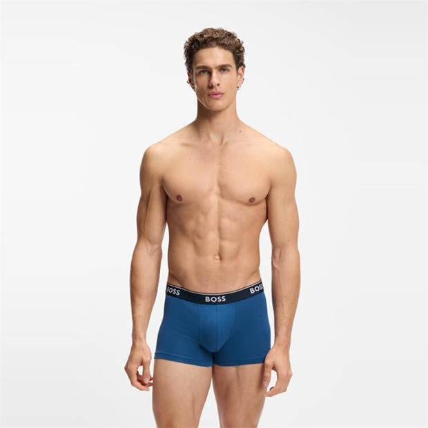 Open Blue - Boss - Mens BOSS Bodywear 3-Pack Boxer Shorts with Logo Detail