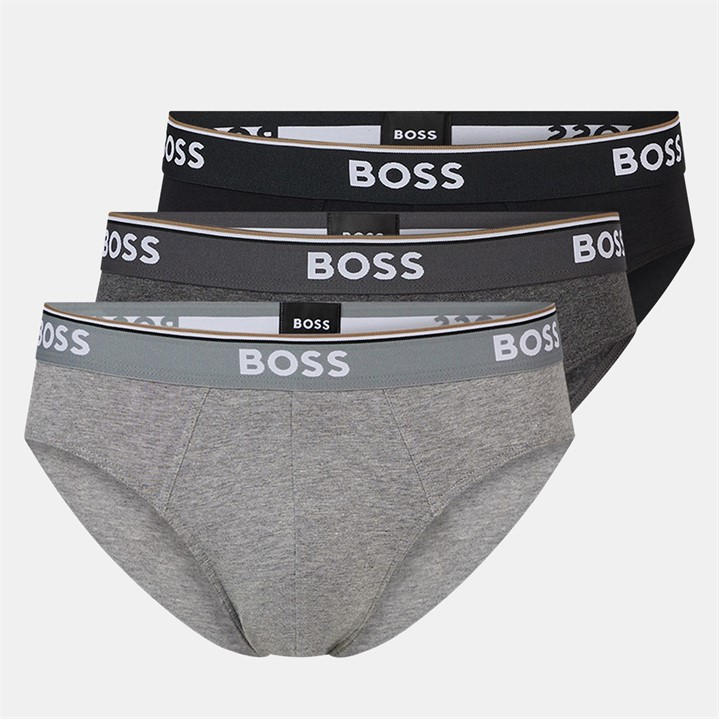 Boss Men's Grey 3 Pack Briefs in Size XL, Sports Direct