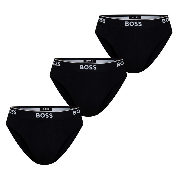 Boss Men's Black 3 Pack Briefs in Size L, Sports Direct