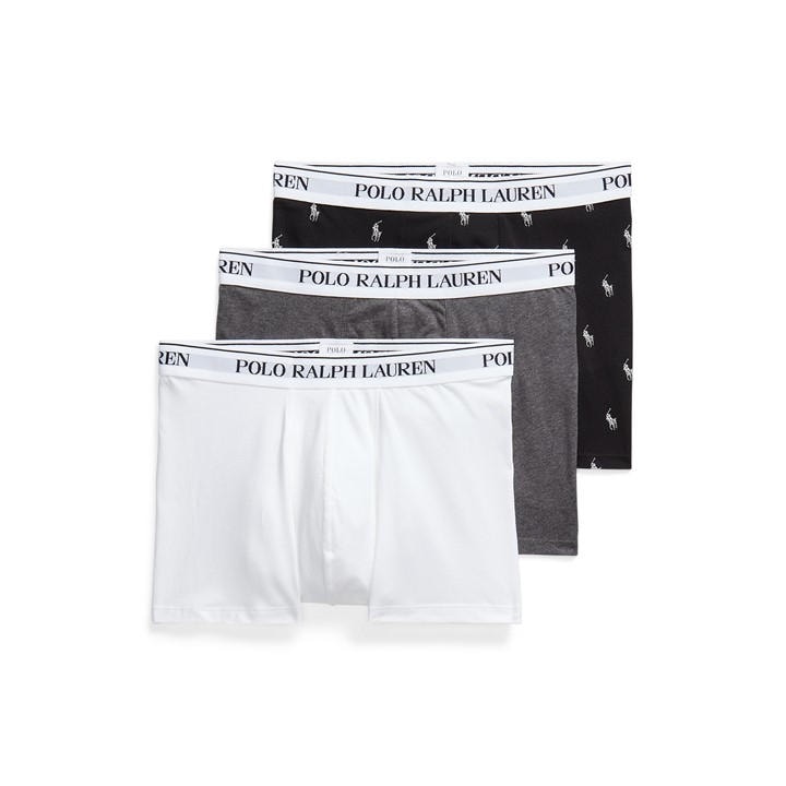 Polo Ralph Lauren Men's Black 3-Pack Cotton Trunks in Size 2XL, Sports Direct
