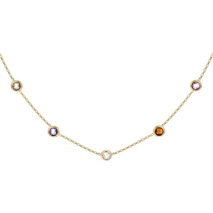 Be You Women's Gold 9Ct  Coloured Cz Necklace in Size 16-17inch, Sports Direct