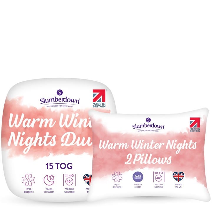 Slumberdown Warm Winter Nights Single Duvet 15 Tog & 2 Pillows - Extra Thick & Cosy Quilt for Cold Weather | Soft Touch Cover, Non-Allergenic, Washable UK-Made Bedding (135 x 200cm) - Image 5