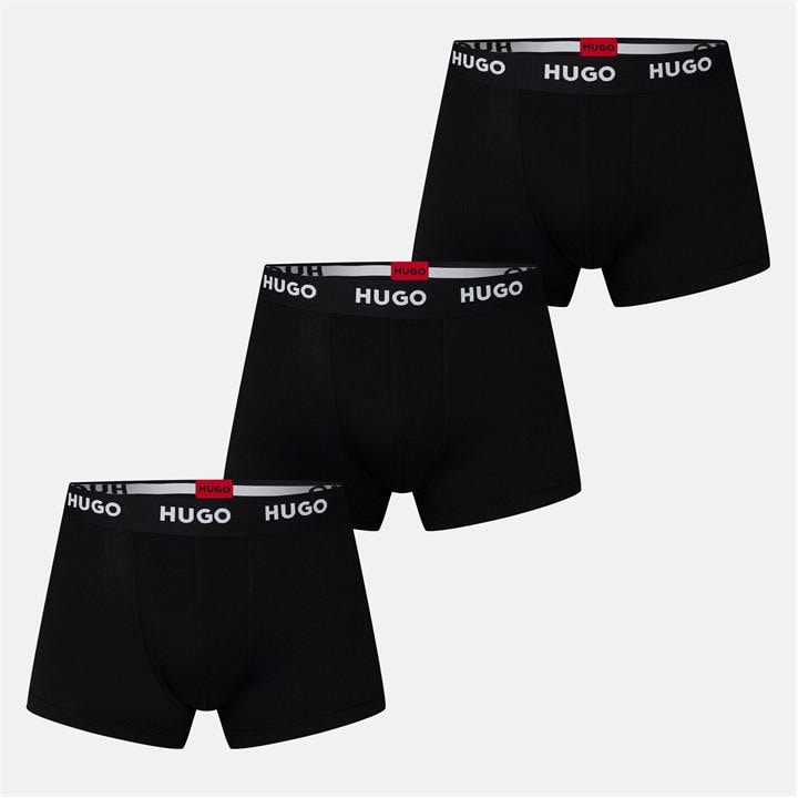 Hugo Men's Black 3 Pack Trunks in Size XS, Sports Direct
