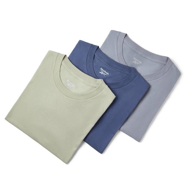 Blu/Gry/Grn - Reebok - Reebok Mens 3 Pack T Shirts Santo