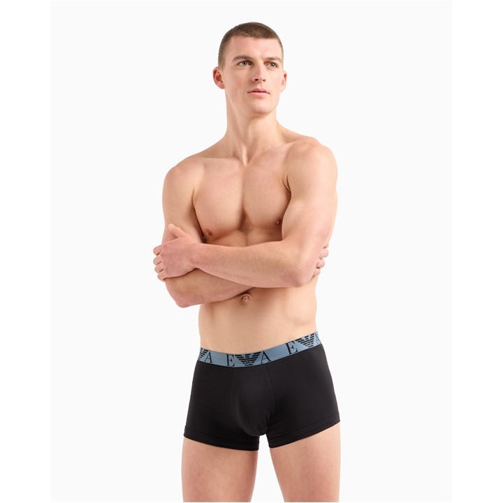 Emporio Armani Men's Blue 3-Pack Logo Trunks in Size M, Sports Direct