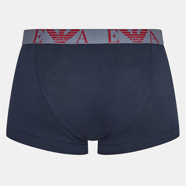Blu/Red/Wht - EMPORIO ARMANI - 3-Pack Logo Trunks
