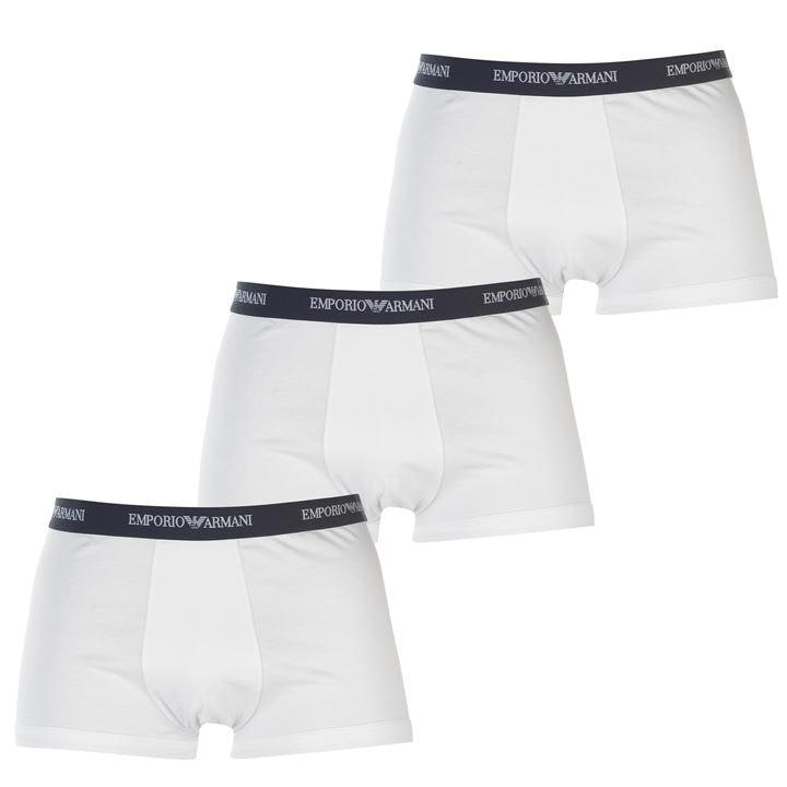 Emporio Armani Men's White Core 3 Pack Boxer Shorts in Size XL, Sports Direct