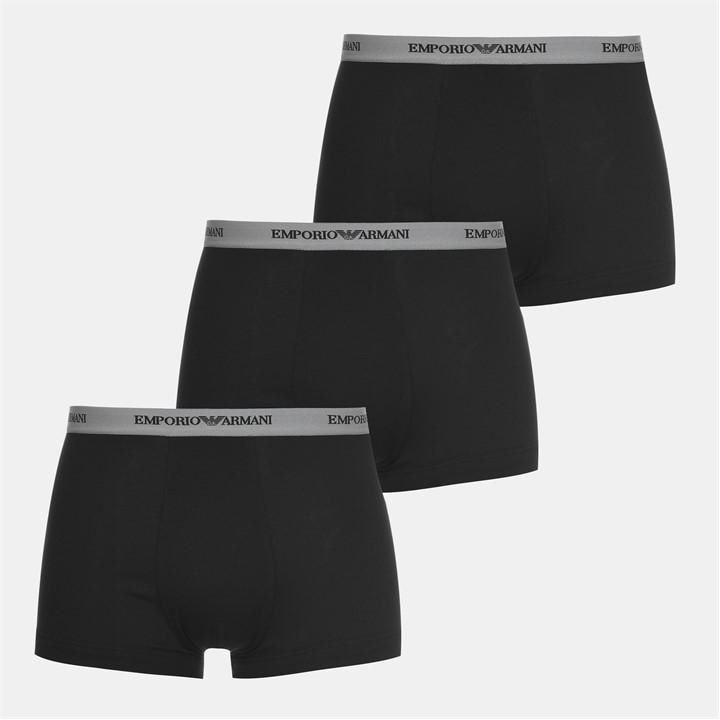 Emporio Armani Men' Black Core 3 Pack Boxer Shorts in Size S, Sports Direct
