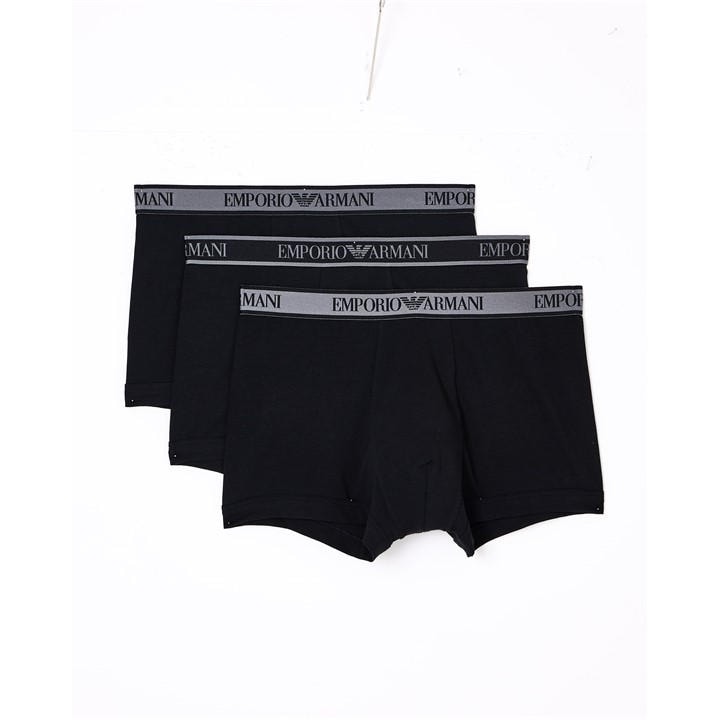 Emporio Armani Men's Black Core 3 Pack Boxer Shorts in Size M, Sports Direct
