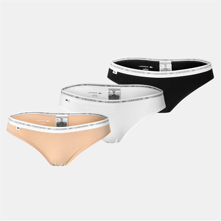Lacoste Women's  3 Pack Briefs in Size L, Sports Direct