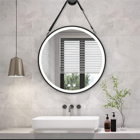 Kabinet UK - Round Metal LED Mirror with Hanging Strap