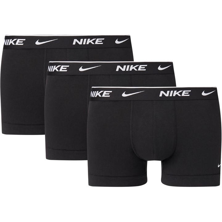 Nike Men's Black 3 Pack Everyday Cotton Trunks in Size L, Sports Direct