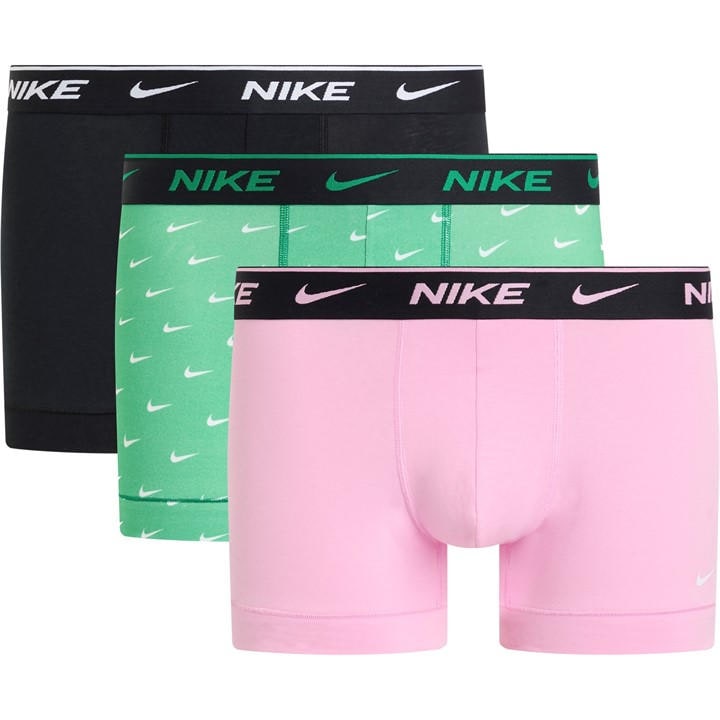 Nike Men's Pink 3 Pack Everyday Cotton Trunks in Size L, Sports Direct