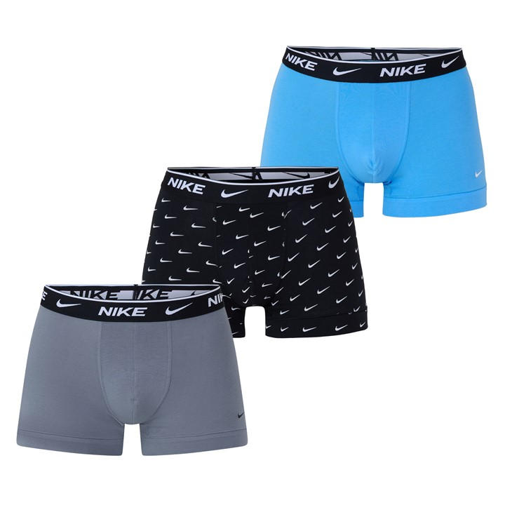 Nike Men's Blue 3 Pack Everyday Cotton Trunks in Size L, Sports Direct
