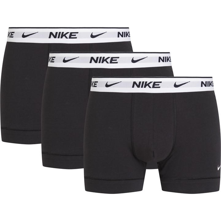 Nike Men's Black 3 Pack Everyday Cotton Trunks Extra Small