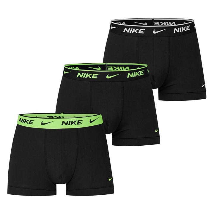 Nike Men's Black 3 Pack Everyday Cotton Trunks in Size L, Sports Direct
