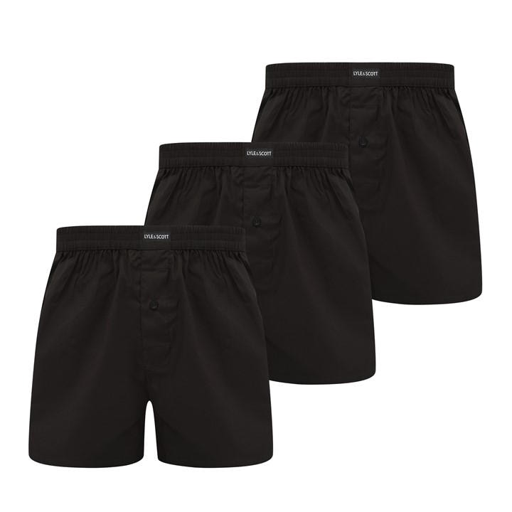 Lyle And Scott Men's Black Woven Boxer Trunk Underwear in Size XL, Sports Direct