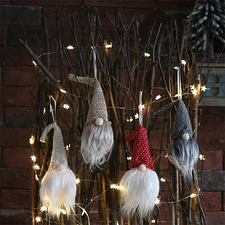 Life Ideas   4Pcs Light - Up Christmas Gnome Hanging Ornaments, Sports Direct