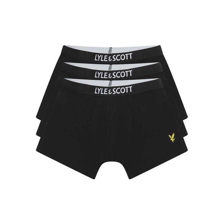 Lyle And Scott Boys Black 3 Pack Trunks  in Size 6-8Y, Sports Direct