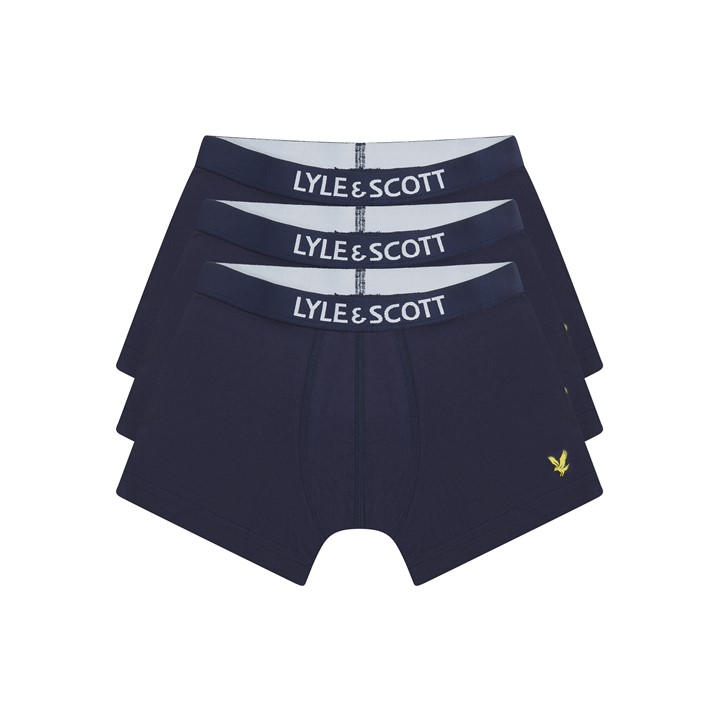 Lyle And Scott Boys Blue 3 Pack Trunks  in Size 6-8Y, Sports Direct
